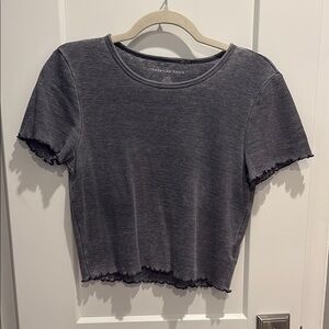 American Eagle Outfitters Charcoal Short Sleeve Top